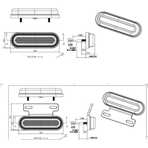 ECE E-mark ไฟ LED สีแดงด้านข้างไฟเครื่องหมายไฟท้ายไฟเบรคไฟกวาดล้างไฟเครื่องหมายเส้นล่างสําหรับรถบัส Rv รถตู้รถพ่วงรถบรรทุก - Product Image 5