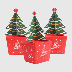 新しいデザインの3Dクリスマスツリー型の折りたたみ可能なビスケットギフト用の紙箱マットラミネーションキャンディーとクッキーにスタイリッシュ - Product Image 4