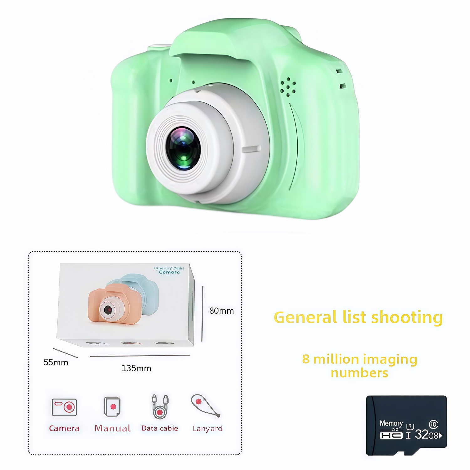 Tarjeta de memoria verde+32G