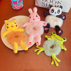 New Coreano Bonito Plush Animal <span class=keywords><strong>Elastic</strong></span> Cabelo Bandas para Crianças Sapo Gato Cabelo Corda Laços Mulheres/Mulheres Acessórios de Cabelo Barrette Head Wear