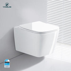 Gantungan dinding toilet di dinding kamar mandi, toilet Inggris pasang Dinding tombol tekan toilet keramik - Product Image 3