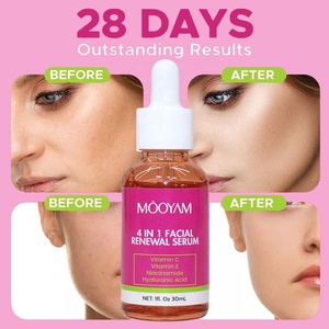 MOOYAM Private Label 4 In 1 yüz serumu Niacinamide beyazlatma C vitamini Anti-aging Vitamin E Anti-akne HA nemlendirici yüz serumu