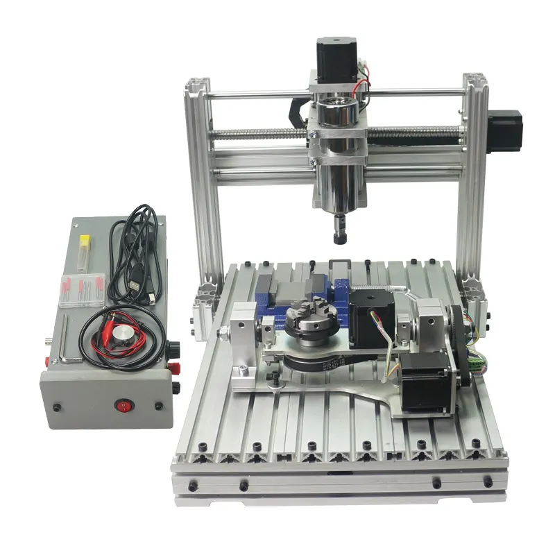 Mini CNC ahşap kesme torna makinesi 400W 5 eksen CNC 3040 gravür freze router makine için diy yapma ahşap uçak modeli