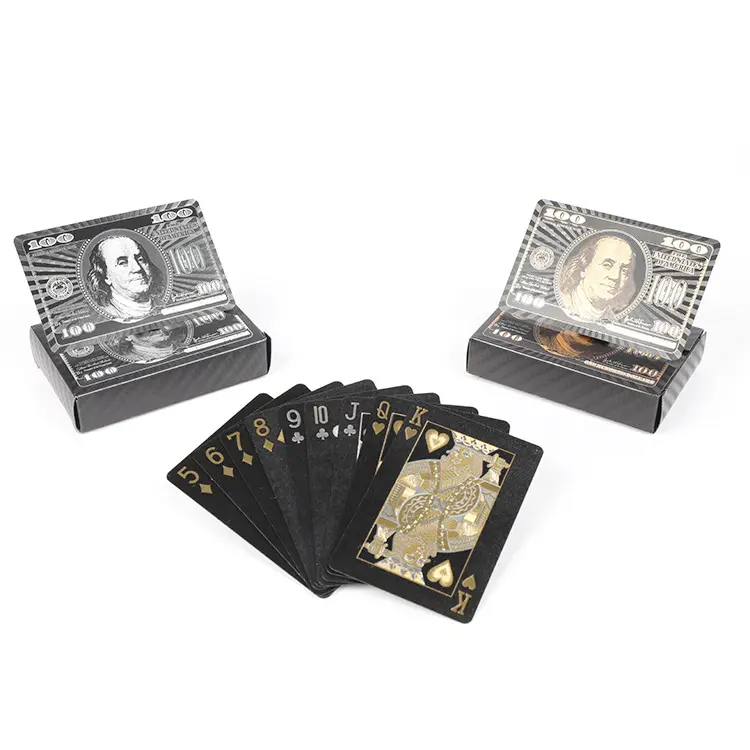 LOGO personalizzato PVC plastica impermeabile carte da gioco poker deck lamina d'oro poker set carta dei tarocchi per il gioco di famiglia nero argento rosso blu
