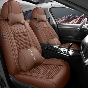 ホットセールレザーカーシートカバーフルセット5シートクッション防水ファッションデザインインナーカバーカーシートカバーセット