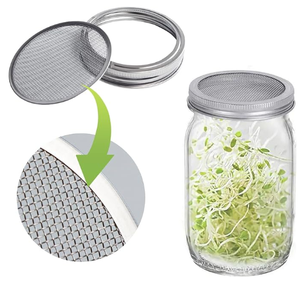 Cozinha Sprouting Semente Kit 70mm 86mm 304 Aço Inoxidável Sprouting Tampa Coador Peneira Tela de malha para boca larga Mason Jar - Product Image 3
