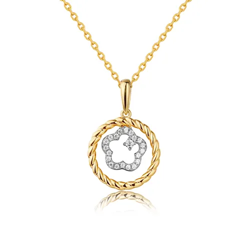 Collar de oro de 18 quilates con forma de diamante Natural para mujer, joyería Popular, venta al por mayor