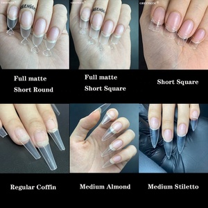 Tırnak fabrika 500 adet ABS temizle doğal tabut Stiletto badem yuvarlak yanlış Nail İpuçları kare fransız yumuşak jel-x Nail İpuçları