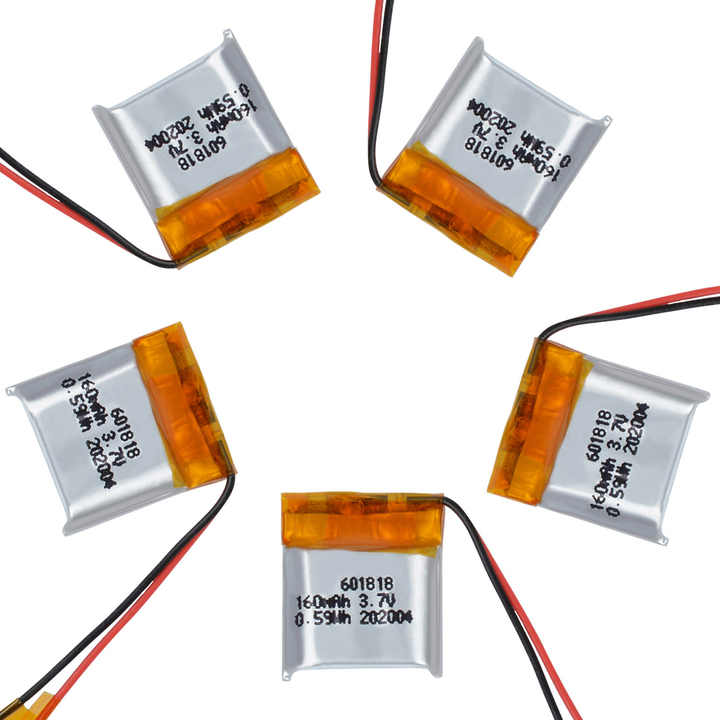 Factory Price Consumer Electronic Device Earphone Speaker Lithium Polymer Battery Small 601818 160ma