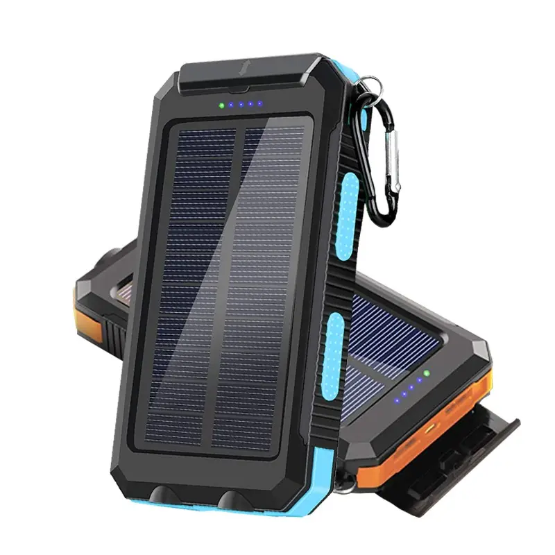 Caricabatteria solare portatile doppio Usb impermeabile da 20000mah per caricabatterie per telefono cellulare con pannello solare a celle sistema solare Power Bank