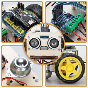 Tscin buny 2WD Holz programmier roboter Car Kit DIY DIY Zeichnen und Malen für Arduino