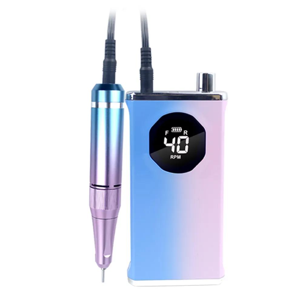 Customized Logo 40000 rpm Electric Professional Manicure Nail Polisher Rechargeable Portable Nail Drill Machine