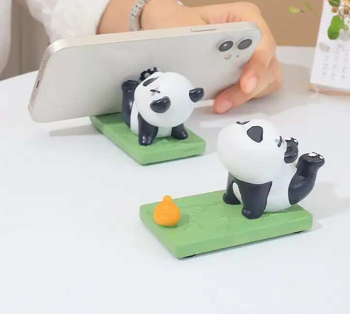 Creativo adorabile panda supporto per telefono cellulare in resina artigianato home desktop lazyman chase drama