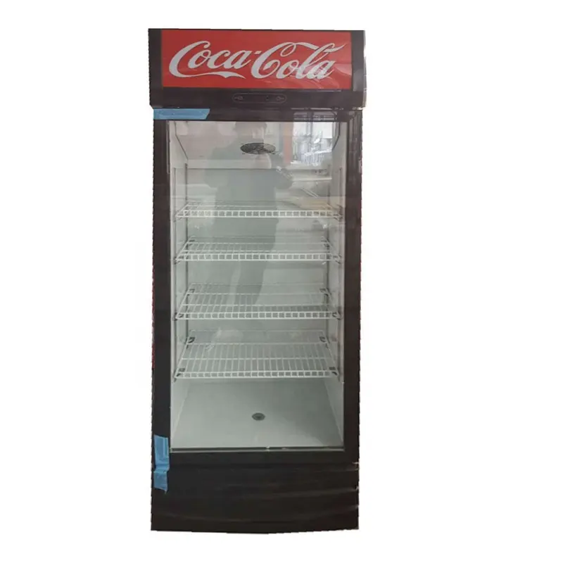 Utilizzato congelatore porta in vetro pepsi in posizione verticale congelatore