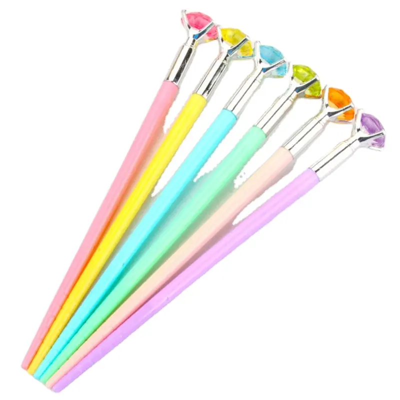 मिश्रित रंग रंगों के रंगों को मजेदार रंग रंग रंग देता है क्रिस्टल डायमंड कस्टम लक्जरी धातु बॉल पेन