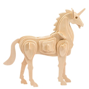 Robotime DIY handmade giáo dục Unicorn mô hình Bộ dụng cụ jp257 3D câu đố bằng gỗ Đồ chơi trẻ em - Product Image 1