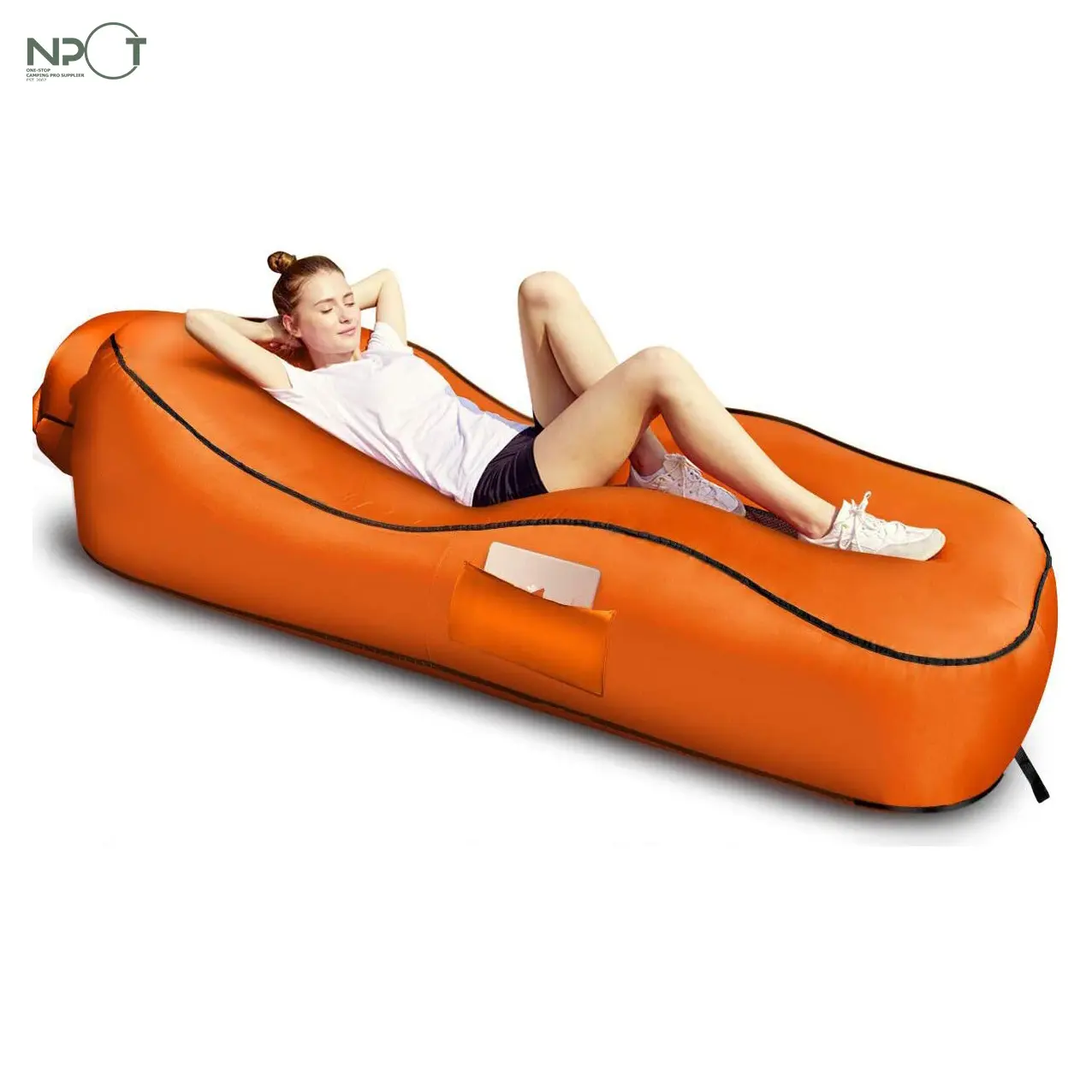 NPOT למעלה מכירת מתנפח חוף מיטת קמפינג כיסא אוויר ספת ספת ערסל עם כרית עמיד למים