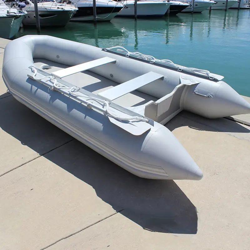 Grosir Kapal Tiup PVC Kualitas Tinggi Perahu Aluminium Lantai Memancing Perahu Tiup dengan Dayung untuk Dijual