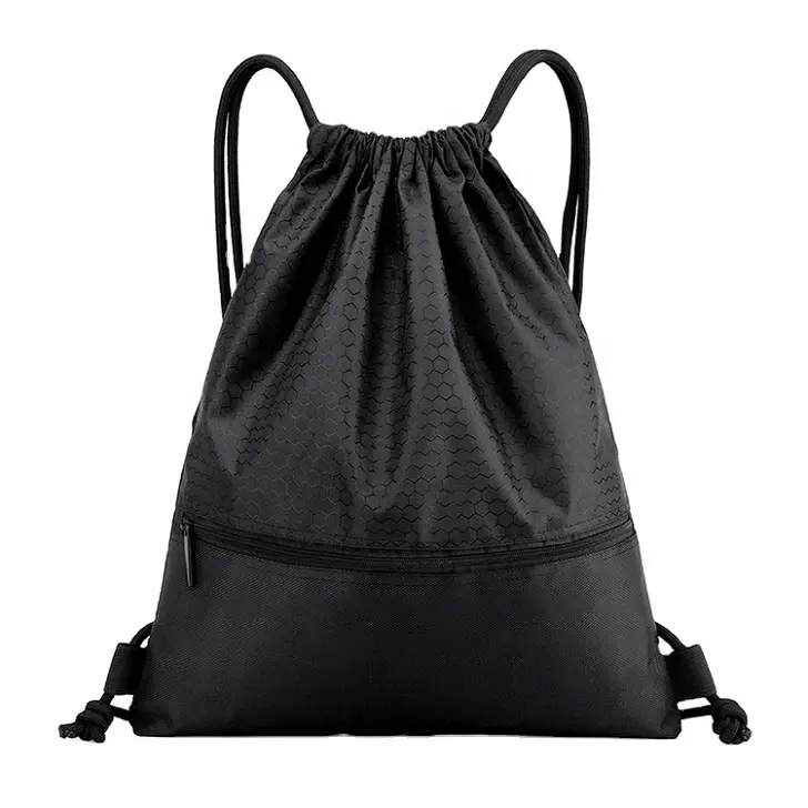 OEM Drawstring Backpack Mochila Escolar Zipper Pocket Light Bagpack Casual Sports Knapsack Oxford Waterproof Bag Draw String Bag