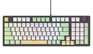 Factory Customized 97/98 <strong>Keys</strong> Wired Mechanical Gaming <strong>Keyboard</strong> USB Wired 98 <strong>Keys</strong> Colorful Mechanical Gaming <strong>Keyboard</strong> with Knob - Product Image 5