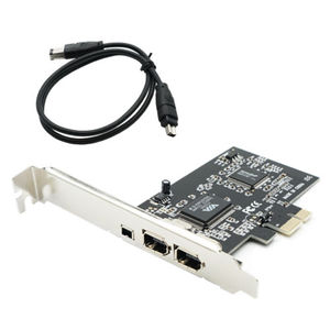 デスクトップPCおよびDV接続用のPCIExpress (1X) から外部IEEE1394アダプターコントローラー (2x6ピン1x4ピン)