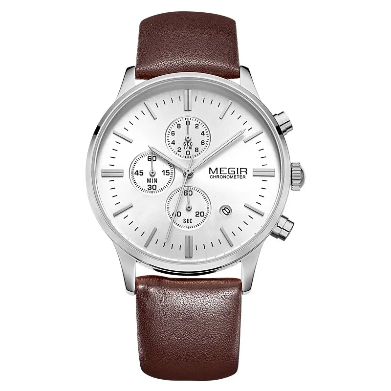 Megir 2011 moda braccialetto orologio da polso in acciaio inossidabile al quarzo cronografo data di lusso rolojes de mujer orologi da donna