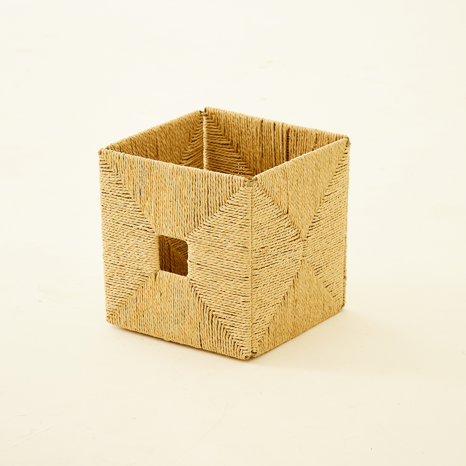 Panier de rangement en corde de papier double épaisseur