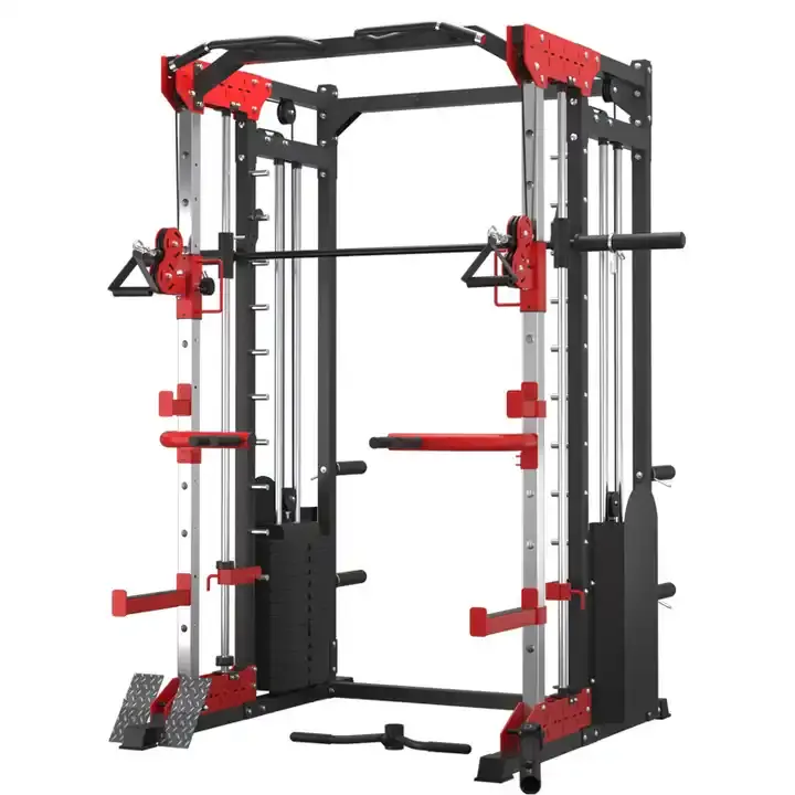 Multifunzione integrata home gym smith machine gym lat Pull down Low Row attrezzature fitness squat rack con cavi macchina