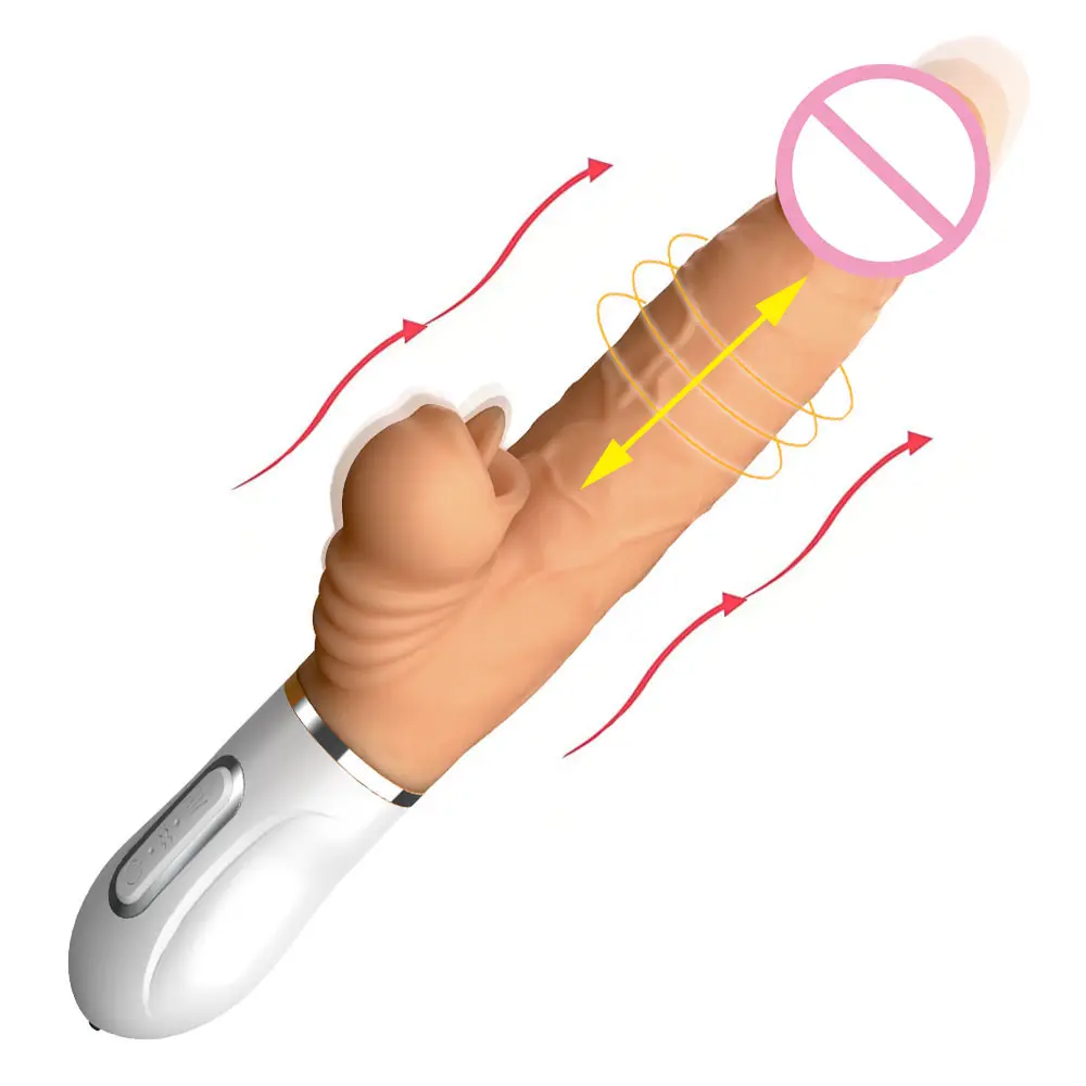 Vibrador elétrico para mulheres, vibrador de coelho telescópico, brinquedo sexual, dildo