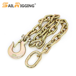 USスタンダードチェーンASTM80 NACM90 96 <span class=keywords><strong>G30</strong></span> G43 G70 3/8 5/16輸送チェーンバインダーチェーンアイグラブフック付き