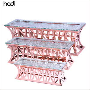 Thiết Bị Quán Ăn Hiện Đại Glass Top Buffet Độ Cao Riser Máy Chủ Hiển Thị Thực Phẩm Đứng, Tráng Miệng Buffet Hiển Thị Đứng - Product Image 3