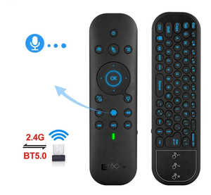 Awireless G60S 2.4G Backlight Air Mouse Bluetooth-Compatible 5.0 Air Mouse IR Voice Remote <strong>Control</strong> with Smart TV Keyboard