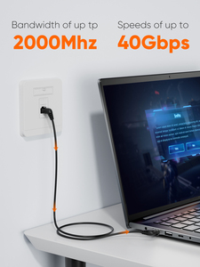 360 ° di rotazione CAT8 ad angolo retto cavo Ethernet con connettore schermato RJ45 LAN cavo di rete per computer - Product Image 3