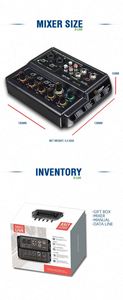 Mezclador de sonido de interfaz de Audio de 4 canales de venta completa para grabación de estudio instrucción musical OEM - Product Image 4