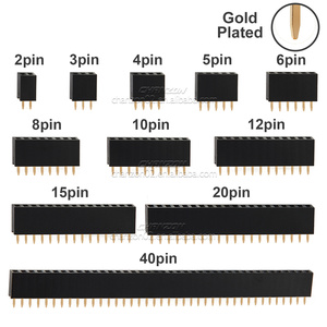 Foro passante singola fila femmina 2 3 4 5 6 10 12 15 20 40 Pin placcato oro 2.54mm Pitch Pinheader connettore per Pcb - Product Image 2