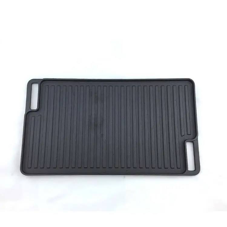 Wholesale Foshan pan Cast Iron Grill Griddle Nonstick Coating Reversible BBQ Pan With Double Burner Grill Griddle