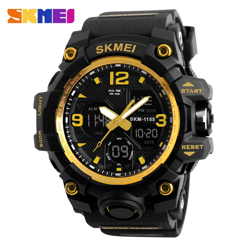 Skmei 1155B usine prix de gros chronographe LED étanche marque personnalisée montre numérique sport poignet hommes montre