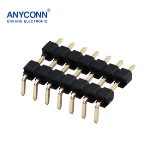 หัวเข็มแนวนอนแถวเดียวหัวมุมขวาขั้วต่อพลาสติกคู่ขั้วต่อ PCB STM พร้อมหัวพินเดี่ยว