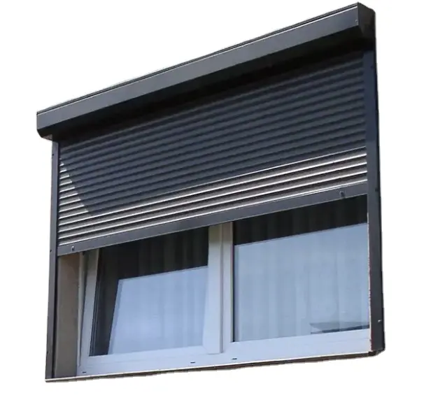 Persiana enrollable de aluminio negro eléctrico, ventana y puerta, persiana enrollable de seguridad, ventana y puerta