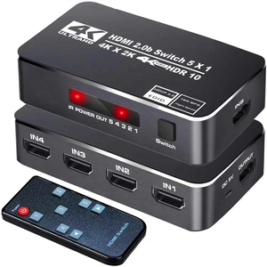 5合1 4K HDMI2.0b切换器，带红外远程HDCP 2.2 HDR10转换器HDMI开关，适用于PS4/PS5 - Product Image 2