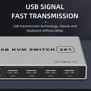 Conmutador KVM Displayport de 2 puertos 4K @ 60Hz Conmutador KVM de doble puerto DP 1,2 2X1 4KX2K @ 60Hz 2 K(2560X1440)@ 144Hz Soporte USB DP 2 en 1 Salida - Product Image 5