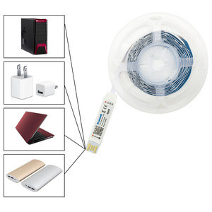 5V USB <strong>LED</strong> Strip Light 5050 RGB <strong>Led</strong> Tape TV Backlight Color Changing with 24Key Remote Controller