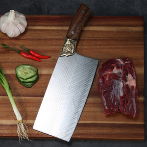 Dao Damascus 7 Inch Của Đức Thép Không Gỉ Dao Đầu Bếp Đồ Tể Trung Quốc Bộ Dao Cleaver Tay Cầm Bằng Gỗ Cho Thịt - Product Image 4