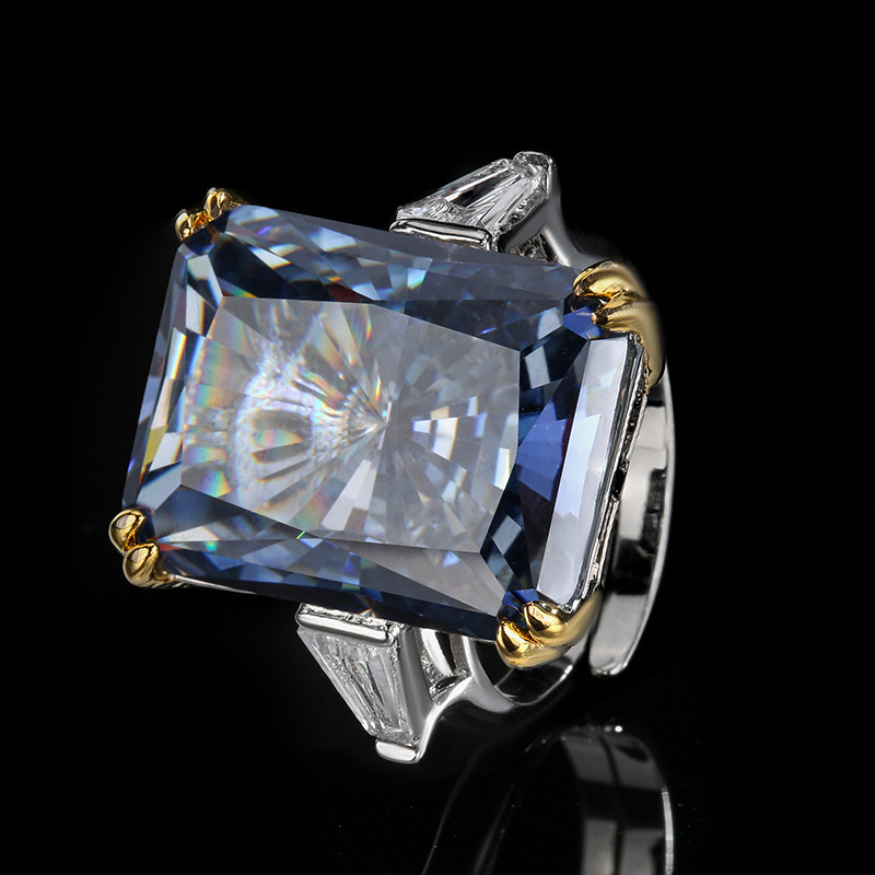adjustable size White plated Lancha ring