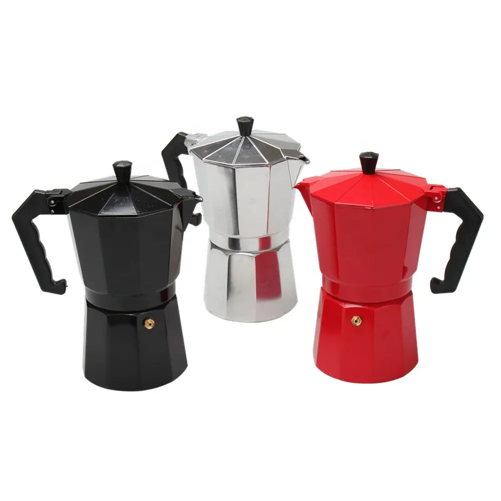 เครื่องทำกาแฟเอสเปรสโซแบบไม่ใช้ไฟฟ้า,เครื่องทำกาแฟและเอสเปรสโซ Moka Pot สำหรับใช้กับเตาแก๊สหรือเตาเซรามิก