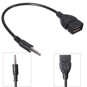 Fábrica 3,5mm macho USB 2,0 hembra convertidor AUX Cable de Audio 0,2 m PVC fibra óptica para micrófono de coche combinación ESTÉREO - Product Image 1