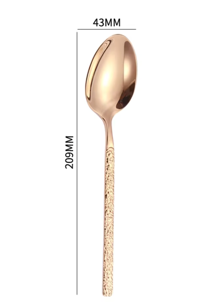Rose gold-stone pattern dinner spoon