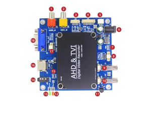 1CH Mini DVR Board AHD 720P 1080P CVBS Entrada de cámara con salida VGA HD CVBS para reproducción de video y audio