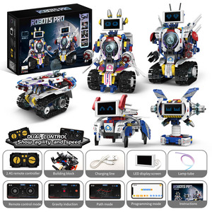 LED Display Screen <strong>Robot</strong> Toy with Light Function DIY Electronic Building Block Made of Plastic Educational Remote Control Toy - Product Image 6