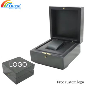 高端定制实木手表盒最新自动包装收纳盒，带个人公司品牌标志 - Product Image 3